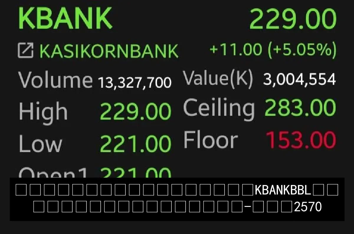 หุ้นธนาคารไทยพุ่ง KBANK BBL รับดอกเบี้ยขาขึ้น-งบฯ 2570